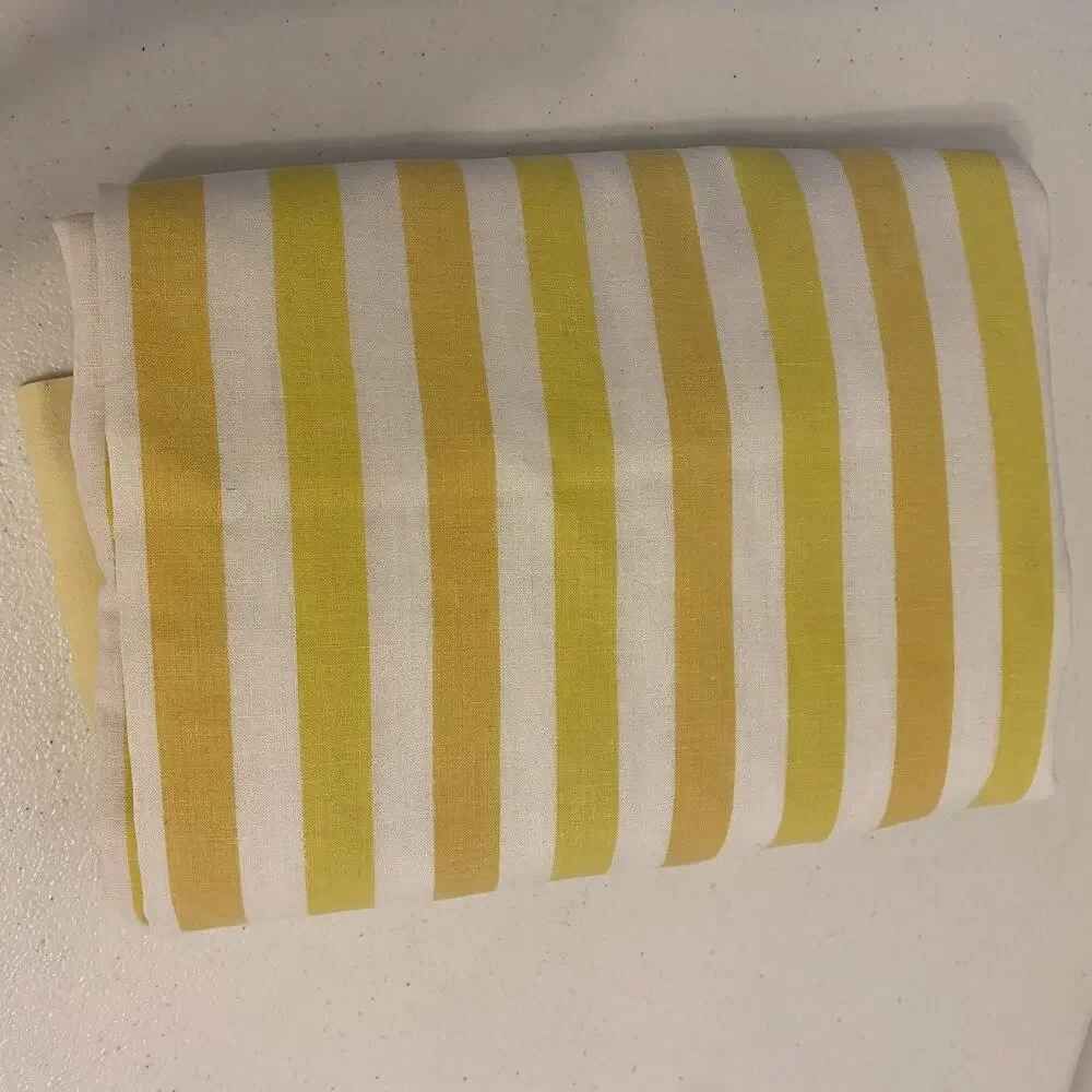 VTG Cotton Blend Full Size Flat Sheet Strips Cottagecore Home Collection 80x90”